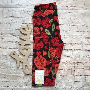 ❤️2 for $16❤️LuLaRoe Valentines Leggings Roses OS